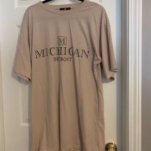 Tan oversized tshirt dress